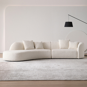 โซฟา3-4ที่นั่งโซฟาสีขาวสำหรับห้องนั่งเล่นในร่มการตกแต่งรูปตัวแอลสำหรับโรงแรมความสะดวกสบายทันสมัย - Product Image 2