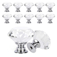 Qualité en gros meubles cristal bouton boutons en verre pour chambre cristal poignée commode Diamante tiroir poignée style moderne
