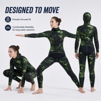 Combinaison de plongée en néoprène 3mm 5mm 7mm à cellules ouvertes camouflage avec capuche pour femme