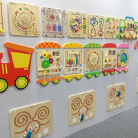 Panel Pembelajaran Dinding Moetry untuk Taman Kanak-Kanak, Papan Aktivitas Kayu, Permainan Sensorik Edukasi W75*T45cm untuk Prasekolah Montessori