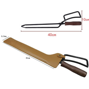 Pinzas para carbón para barbacoa de camping al aire libre, en stock, con estuche de cuero, bolsa de almacenamiento de utensilios de cocina estilo japonés, cuero PU - Product Image 5