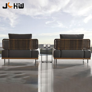 أريكة خارجية من الخوص مقطعية فاخرة من الخيزران الهندي للحديقة من Teak - Product Image 5