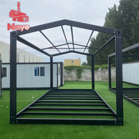 Maison conteneur préfabriquée modulaire prête à être expédiée, toit en pente, kits de cabine mobiles détachables, application bureau à domicile, en acier
