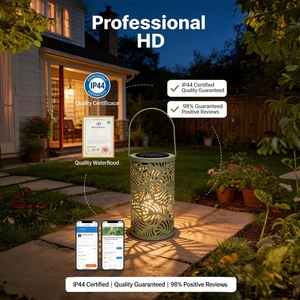 Lámpara <span class=keywords><strong>Solar</strong></span> de Exterior con Diseño de Hojas Huecas, Impermeable, LED Decorativa, Colgante, para Jardín, Patio, Camino - Product Image 4