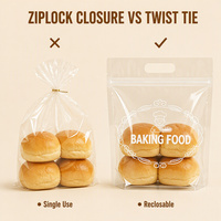 Sachet Ziplock PET CPP Doypack Transparent pour Emballage de Pain avec Poignée et Impression Personnalisée