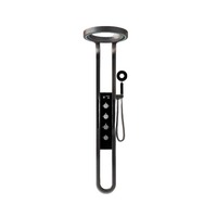 Colonne de douche de luxe en laiton avec jets de massage corporel LED effet cascade et pluie, et éclairage ciel étoilé pour salle de bain domestique