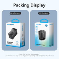 Chargeur USB-C Gan Vention 65W, chargeur pour ordinateur portable, chargeur rapide de type C, chargeur de téléphone