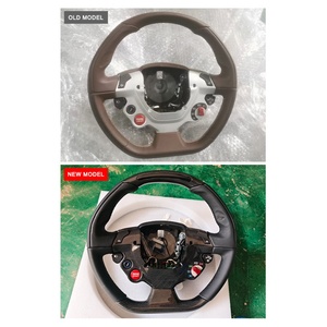 Volant de voiture modifié en fibre de carbone avec éclairage LED, style course, volant en cuir spécial pour Ferrari 458 - Product Image 2