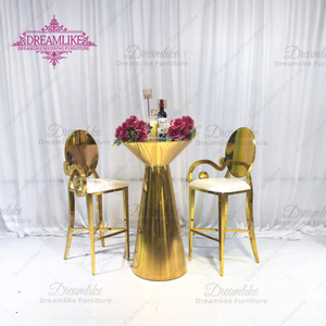 Mesa <span class=keywords><strong>de</strong></span> Bar Redonda <span class=keywords><strong>de</strong></span> Metal Dorado y Vidrio, Moderna y Resistente, para Hogar, Bar, Hotel, <span class=keywords><strong>Parque</strong></span>, en Oferta - Product Image 3