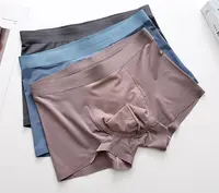 Men's Traceless Ice Silk Underwear, Youth Large Flat Pants