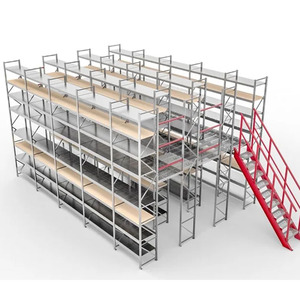 Magazijnmezzanineplatform met geïntegreerde stellingen - Product Image 2