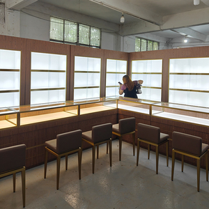 New Arrival Stainless Steel Glass Eyeglass showcase Jewelry <strong>Display</strong> Cabinets Customized logo Jewelry Store Design - Product Image 2