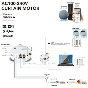 Kit de Motor Inteligente para Cortinas Tuya WiFi, Silencioso, DIY, Riel Modular, Compatible con Alexa y <span class=keywords><strong>Google</strong></span> Home, Control Remoto Eléctrico, Cortina Deslizante Zigbee - Product Image 4