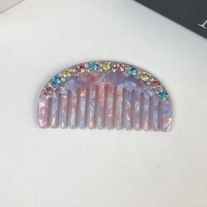 Peignes à cheveux personnalisés avec logo et couleurs, épaisseur 4 mm, avec strass, pour femmes, accessoires pour cheveux en gros - Product Image 2