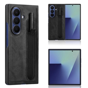 Funda de teléfono de protección completa de cuero mate Retro Para <span class=keywords><strong>Samsung</strong></span> Galaxy Z Fold 7 Ranura para bolígrafo plegable Frontal + Contraportada - Product Image 3