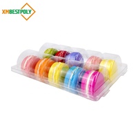 Vente en gros de barquettes à macarons à 10 trous, en plastique PLA transparent, conteneur en blister jetable, emballage pour desserts, pour biscuits