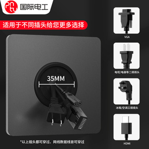 แผงเปล่าแบบ 86 ของ International Electric พร้อมช่องเสียบสายเคเบิลสำหรับโทรคมนาคม แผ่นพลาสติกติดผนัง - Product Image 2
