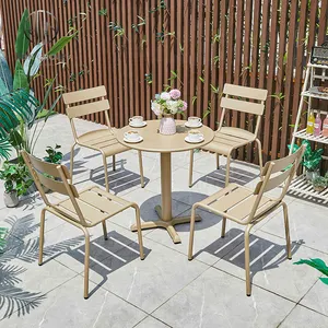 Chaises de salle à manger en plein air populaires Offre Spéciale, chaise d'extérieur en maille d'aluminium pour restaurant de jardin moderne