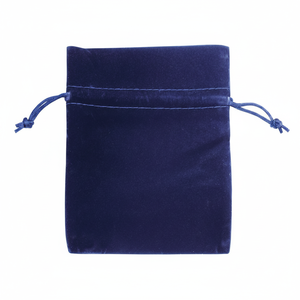Sacchetto Riciclabile in Velluto Blu 130X150 MM per Candele, Gemme, Gioielli, Caramelle, Collane, Orologi, Giocattoli, Telefoni con Chiusura a Cordoncino e Manico - Product Image 2