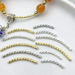 <b>Copper</b> Plated Gold White Gold Thick Silver Braided Curved Tube Twisted Tube DIY Jewelry Accessories - Product Image 1