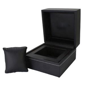 Wholesale New Premium <b>Black</b> Watch Storage <b>Box</b> PU Leather Single Watch Display <b>Box</b> Portable Watch <b>Box</b> with Pillow - Product Image 1