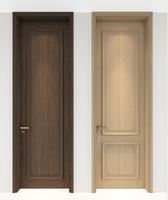 Porte intérieure en bois moderne sur mesure avec panneau en cristal de carbone, porte de chambre résistante à l'humidité, porte intérieure en bois pour projet hôtelier