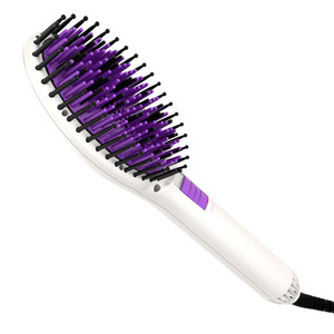 Electric Hair Brush With Tourmaline Ceramics Bristle Adjustable Heat Settings For Dry Hair Straightening Q18 - Product Image 4
