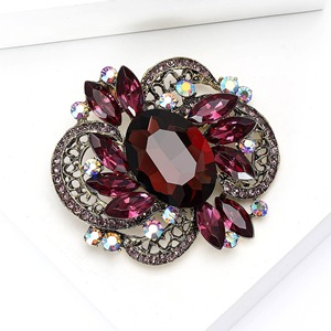 Broche Fleur en Strass Grande Broche Fleur en Cristal Alliage pour Mariage, Bouquets, Chapeaux, Robes, Sacs, Femmes et Filles - Product Image 3