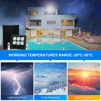 KCD batterie de télécommande étanche IP66 50W 100W 200W 300W lampe de jardin à énergie solaire, projecteur à Led d'extérieur