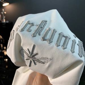 T-shirt Homme Noir Lourd de Qualité Supérieure, Coupe Oversize, Personnalisable avec Broderie – Vente en Gros - Product Image 3