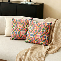 Housse de coussin décorative de haute qualité avec imprimé étoiles colorées, 17,7x17,7 pouces, housse de coussin durable pour canapé et décoration intérieure