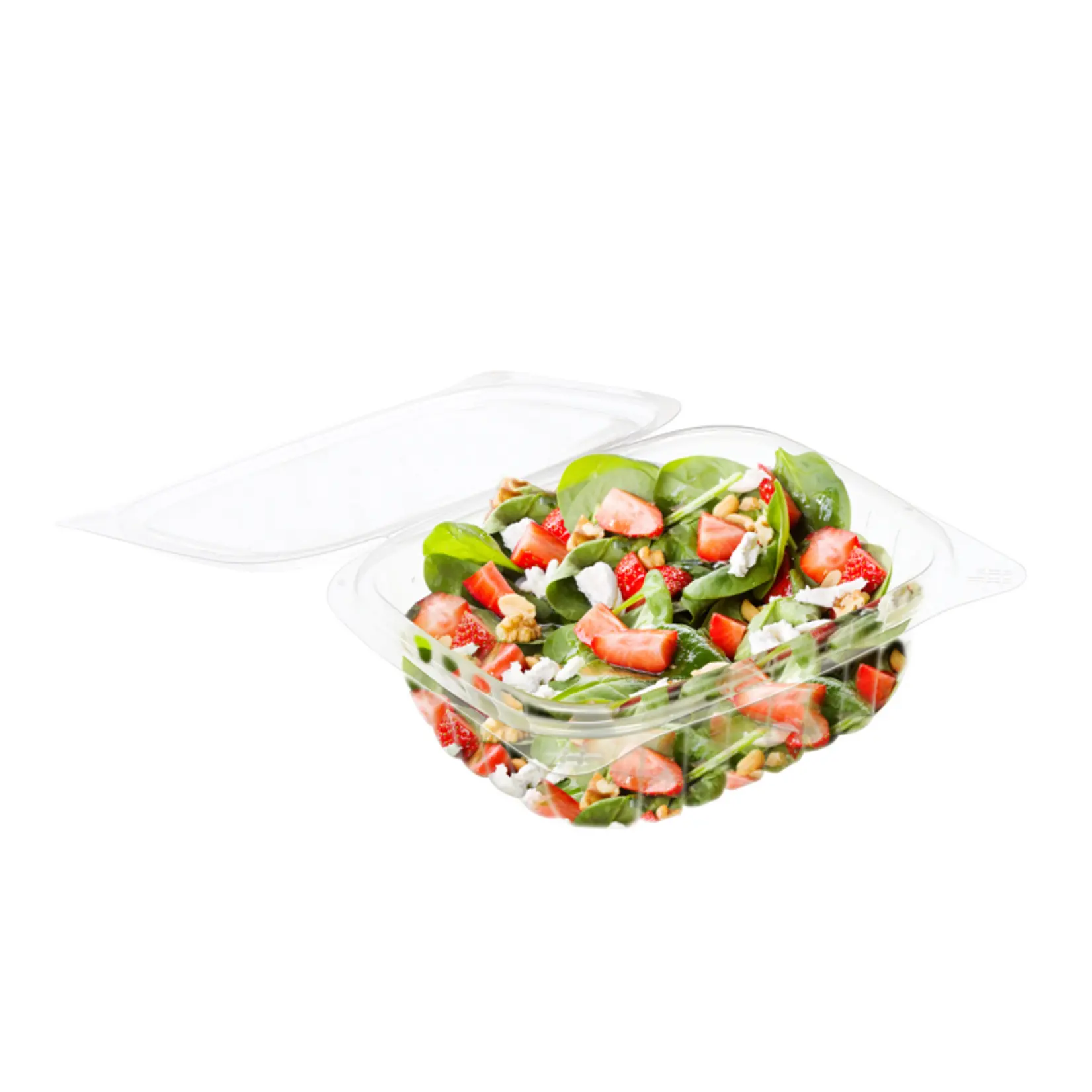 Disposable Plastic Clamshell Hinged Take Out storage Containers for salad with hinged lids