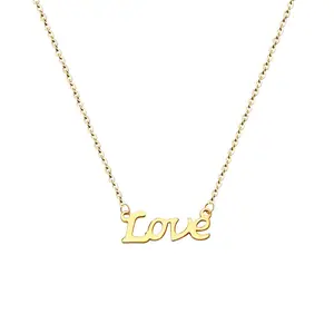 Collar de placa de oro con letras de miel para mujer, colgante de acero inoxidable con letras de "Hope Love", sonrisa personalizada para bebé, venta al por mayor