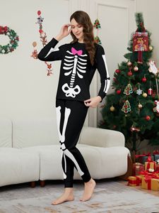 주식 있음 새로운 긴 소매 할로윈 가족 잠옷 세트 가족 할로윈 Pjs 매칭 - Product Image 6