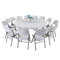 Table pliable en plastique blanche extérieure portative meubles de salle à manger de banquet multi-taille pour des événements de fête de mariage d'hôtel conception moderne