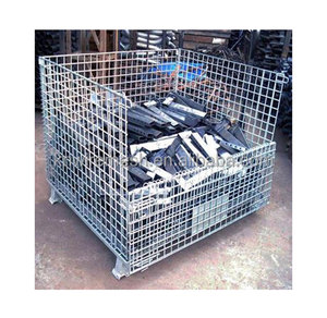 Warehouse <strong>Pallet</strong> Collapsible Metal Storage <strong>Rack</strong> Storage Cage <strong>Steel</strong> Wire Mesh Container <strong>Pallet</strong> - Product Image 1