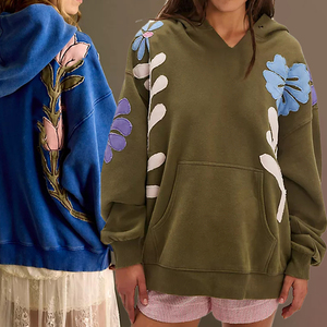 Tùy Chỉnh V Cổ Áo Thun Áo Trọng Lượng Nặng 500gsm Đính Thêu Pháp Terry Đá Rửa Quá Khổ Áo - Product Image 3