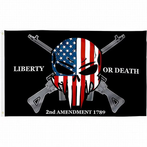 Personnalisé en gros liberté ou <span class=keywords><strong>mort</strong></span> 2e amendement drapeau extérieur Usa Punisher fusil croix drapeaux - Product Image 1