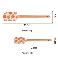 Spatule en silicone de qualité alimentaire pour la pâtisserie, outil de cuisson, racloir à manche rond, spatule à crème et à gâteau, motif fruit - Offre spéciale