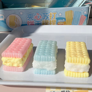 NUEVO Juguete Blandito de la Serie de Galletas de Soda con Forma de Comida Colorida de Instagram - Juguete Antiestrés Pegajoso para Aliviar el Estrés, Regalo para Niños y Adultos, Diversión para Fiestas - Product Image 4