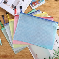 Vente en gros de sacs à fermeture éclair en filet pour organiser des sacs à documents étanches pochettes de fournitures scolaires de nombreuses couleurs en stock