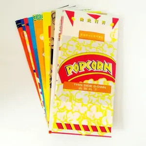 Grease Proof Heat Seal Emballage Pop Corn Verpakking Popcorn Film Magnetron Papieren Zakken Custom