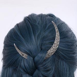 Épingle à cheveux vintage nœud celtique Viking, accessoire capillaire en forme de croissant, épingle à cheveux pour femme, bâtonnet à cheveux, épingle en forme de nœud - Product Image 1