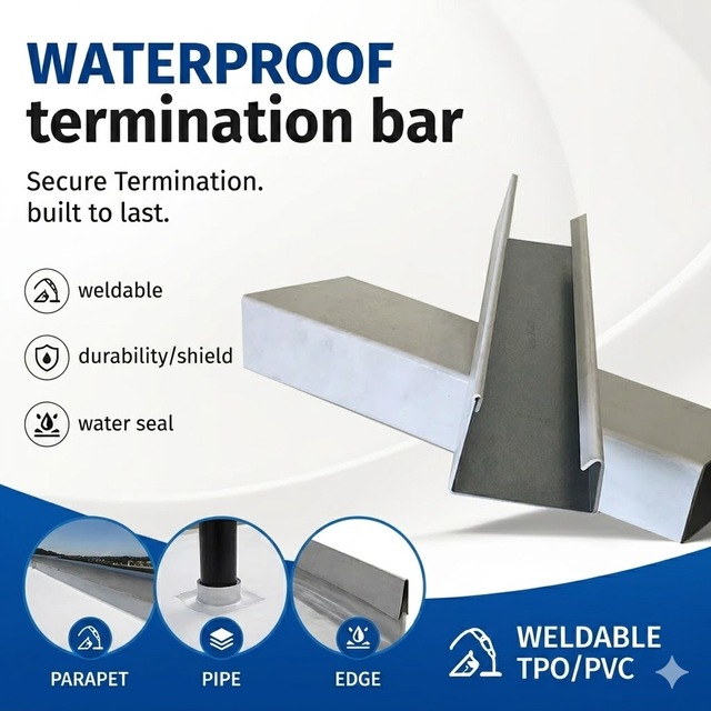 Aluminum Drip Edge PENNEDGE - Parapet/Side Wall Waterproof Flashing Trim Weldable Coating