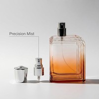 Flacon de parfum de luxe 100 ml en verre dépoli carré, dégradé, à facettes, avec pompe pulvérisatrice à fond épais, pour parfum de niche, sérigraphie