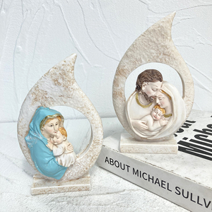 Moldes de Silicona de Grado Alimenticio para Velas y Jabones con Diseño de la Virgen Marí<span class=keywords><strong>a</strong></span>, Jesús y la Familia, 3 Piezas, Reutilizables, Antiadherentes, Decoración Cristiana para el Hogar - Product Image 5