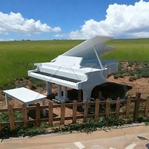 Sculptures de piano 3D en acier inoxydable sur mesure, polies à la main, couleur personnalisée, sur le thème de la musique, de haute qualité pour l'intérieur - Product Image 2