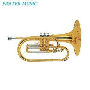 <span class=keywords><strong>Mellophone</strong></span> de marche de haute qualité en Fa (tonalité F) avec laque dorée, 3 pistons et cloche en laiton jaune (JMM-500) - Product Image 1
