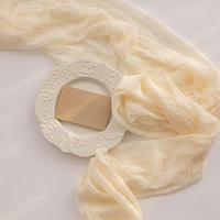 Nappe de table en polyester transparente froissée style bohème pour mariage, fête, banquet, décoration personnalisée – Vente en gros