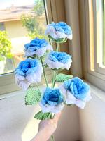 Ornement personnalisé en fleurs artificielles préservées au crochet, fait main, pour la Saint-Valentin, la Fête des Mères et la Fête des Enseignants